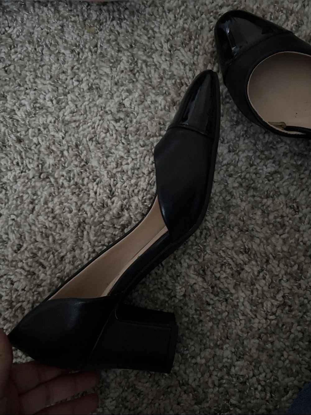 Bandolino Black Patent & Matte Cap-Toe Women's Flats